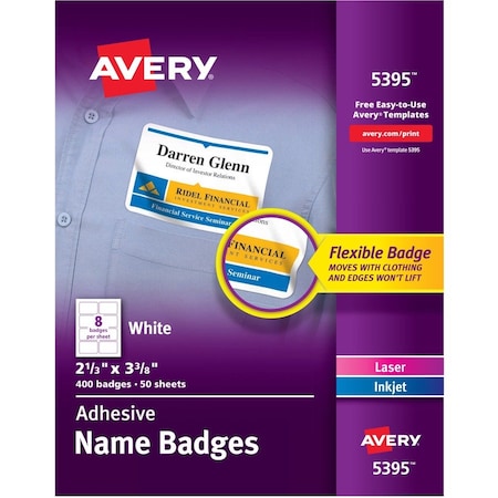 Avery Badge, Adhesive, We, 400PK AVE5395